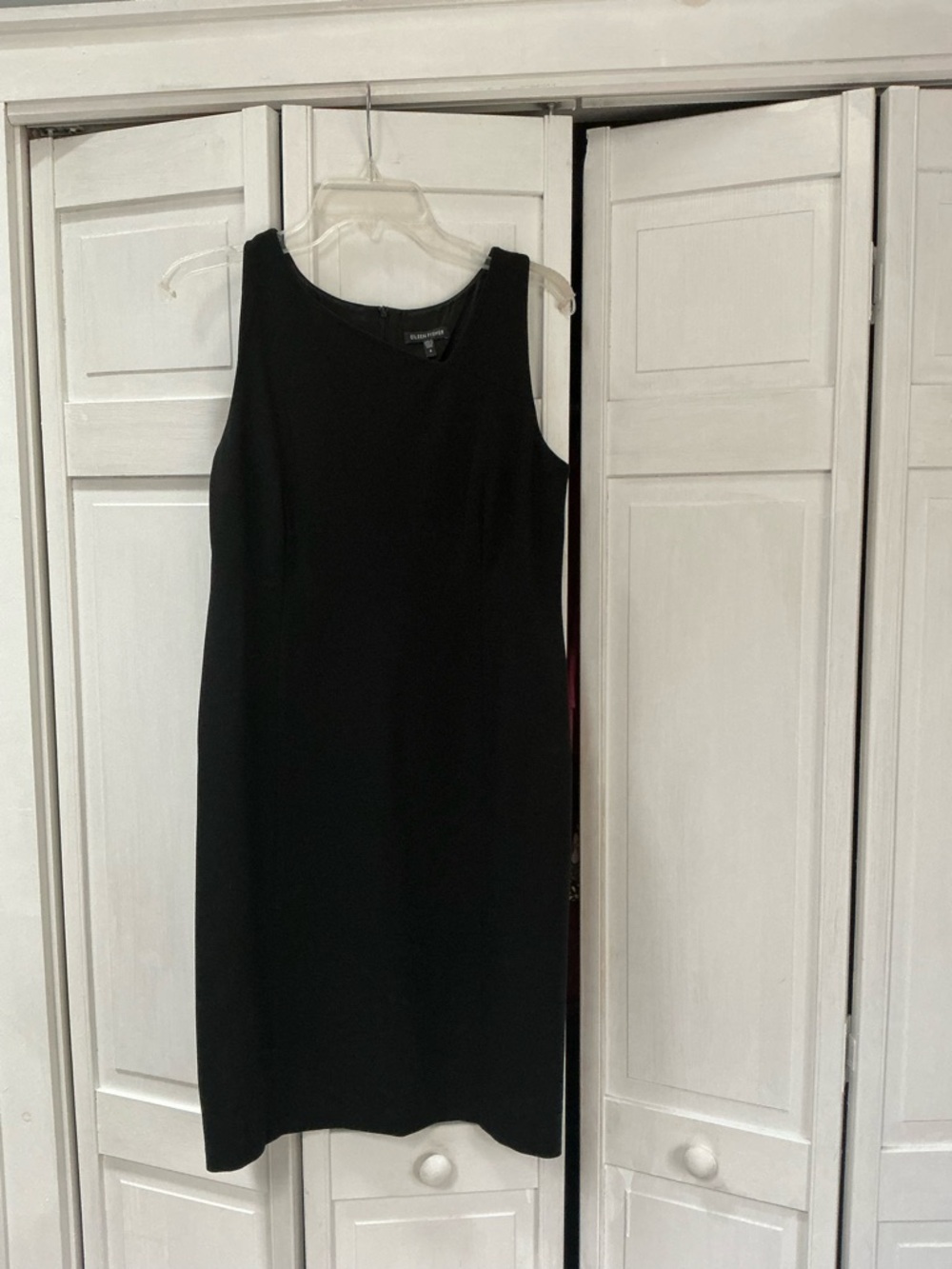 Eileen Fisher Black One-Shoulder Shift Dress